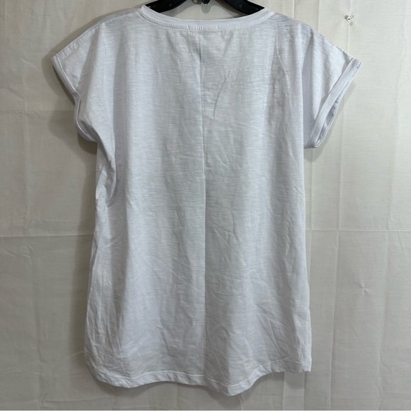 Air de Paris Womens Eiffel Tower Graphic Cap Sleeve High Low Hem T-Shirt Size 14 - Picture 3 of 7